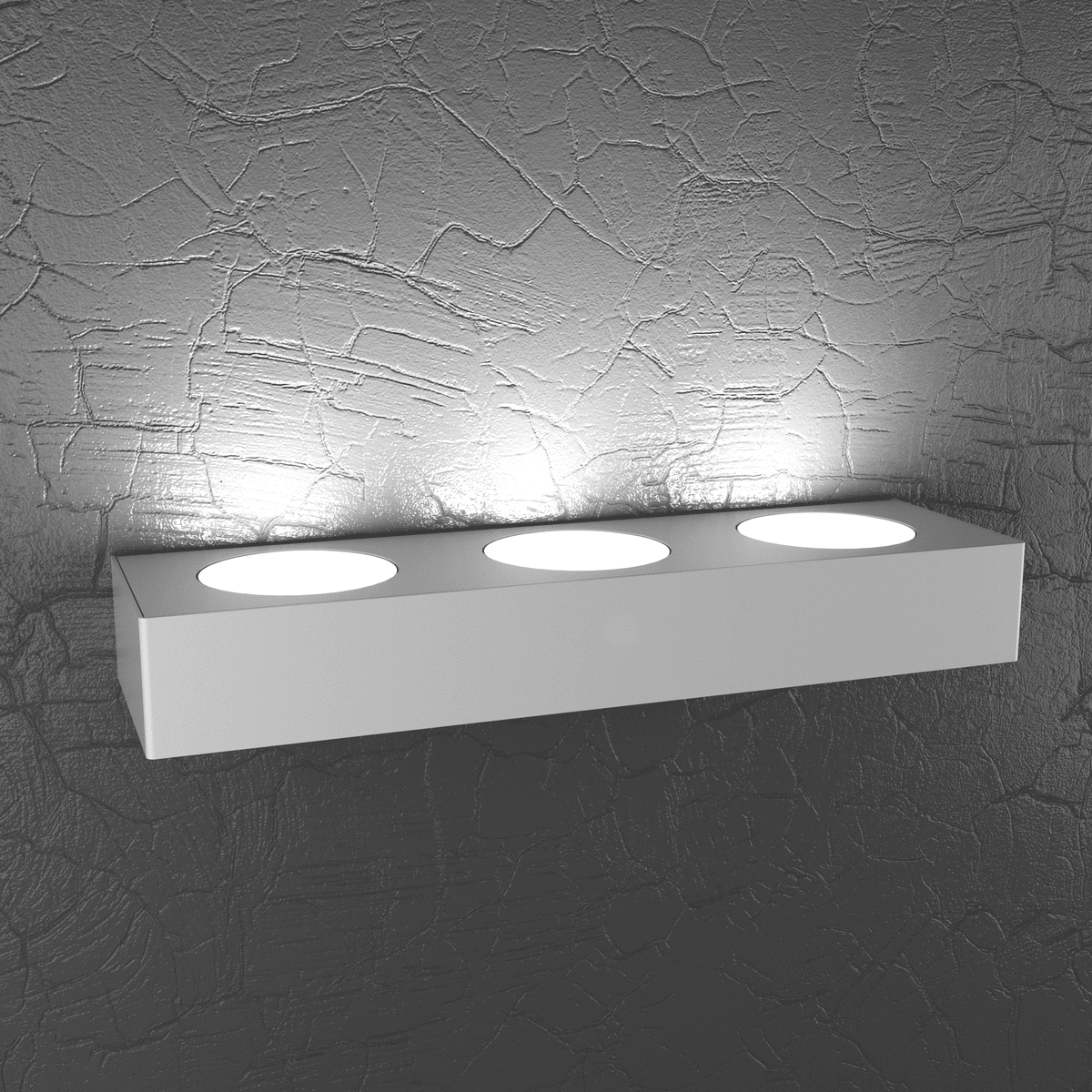 PLATE APPLIQUE 3 LUCI MONOEMISSIONE GRIGIO