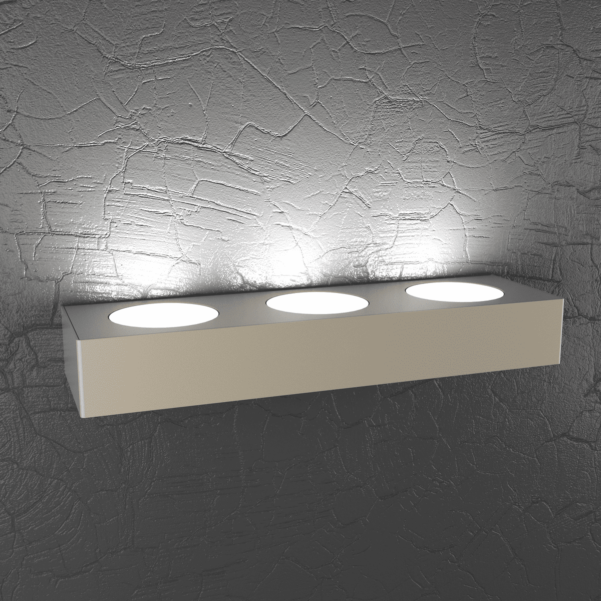 PLATE APPLIQUE 3 LUCI MONOEMISSIONE SABBIA