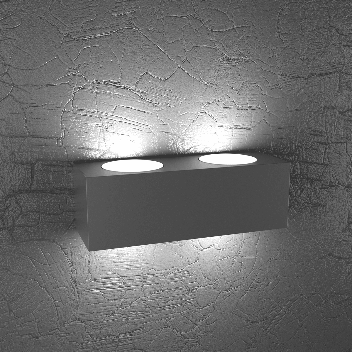 1129/A4-GA PLATE APPLIQUE 4 LUCI BIEMISSIONE GRIGIO ANTRACITE