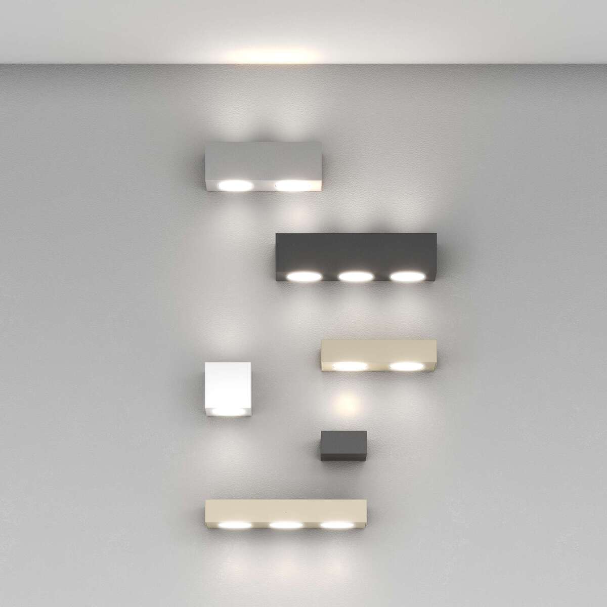 1129/A6-GA PLATE APPLIQUE 6 LUCI BIEMISSIONE GRIGIO ANTRACITE