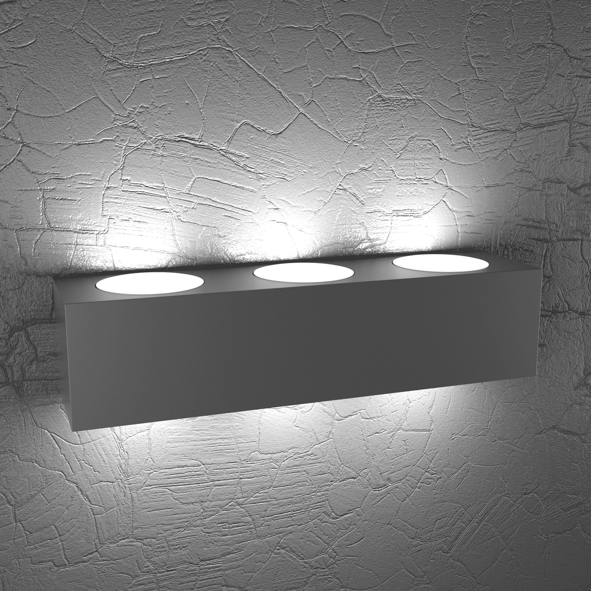 1129/A6-GA PLATE APPLIQUE 6 LUCI BIEMISSIONE GRIGIO ANTRACITE