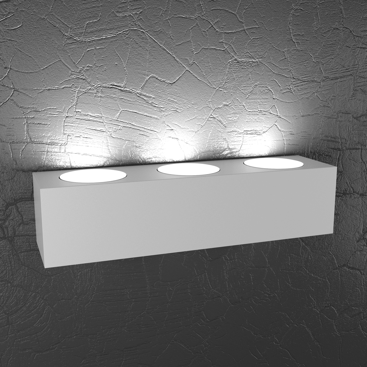 1129/A6-GR PLATE APPLIQUE 6 LUCI BIEMISSIONE GRIGIO