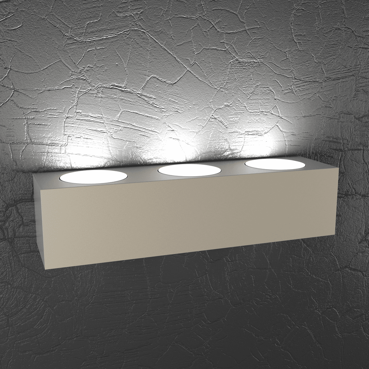 PLATE APPLIQUE 6 LUCI BIEMISSIONE SABBIA