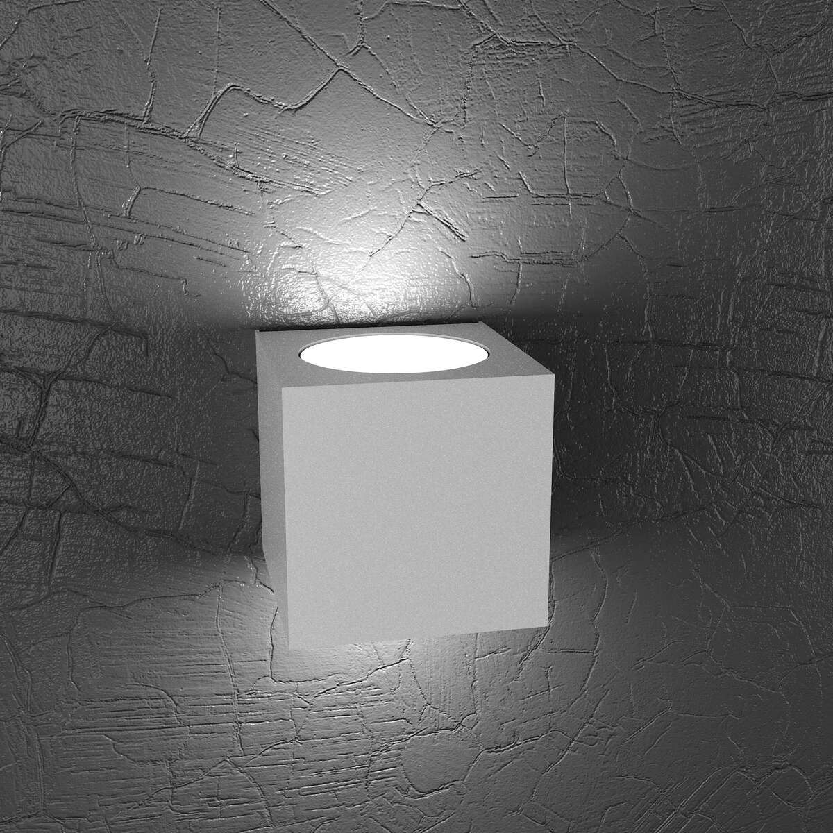 PLATE APPLIQUE 2 LUCI BIEMISSIONE GRIGIO