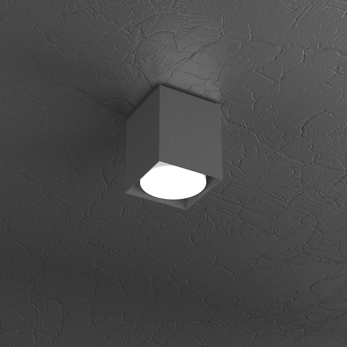 1129/PL10-GA PLATE PLAFONIERA TUBO H.10 1 LUCE GRIGIO ANTRACITE