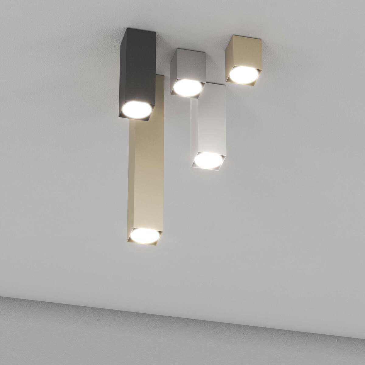 1129/PL10-GR PLATE PLAFONIERA TUBO H.10 1 LUCE GRIGIO