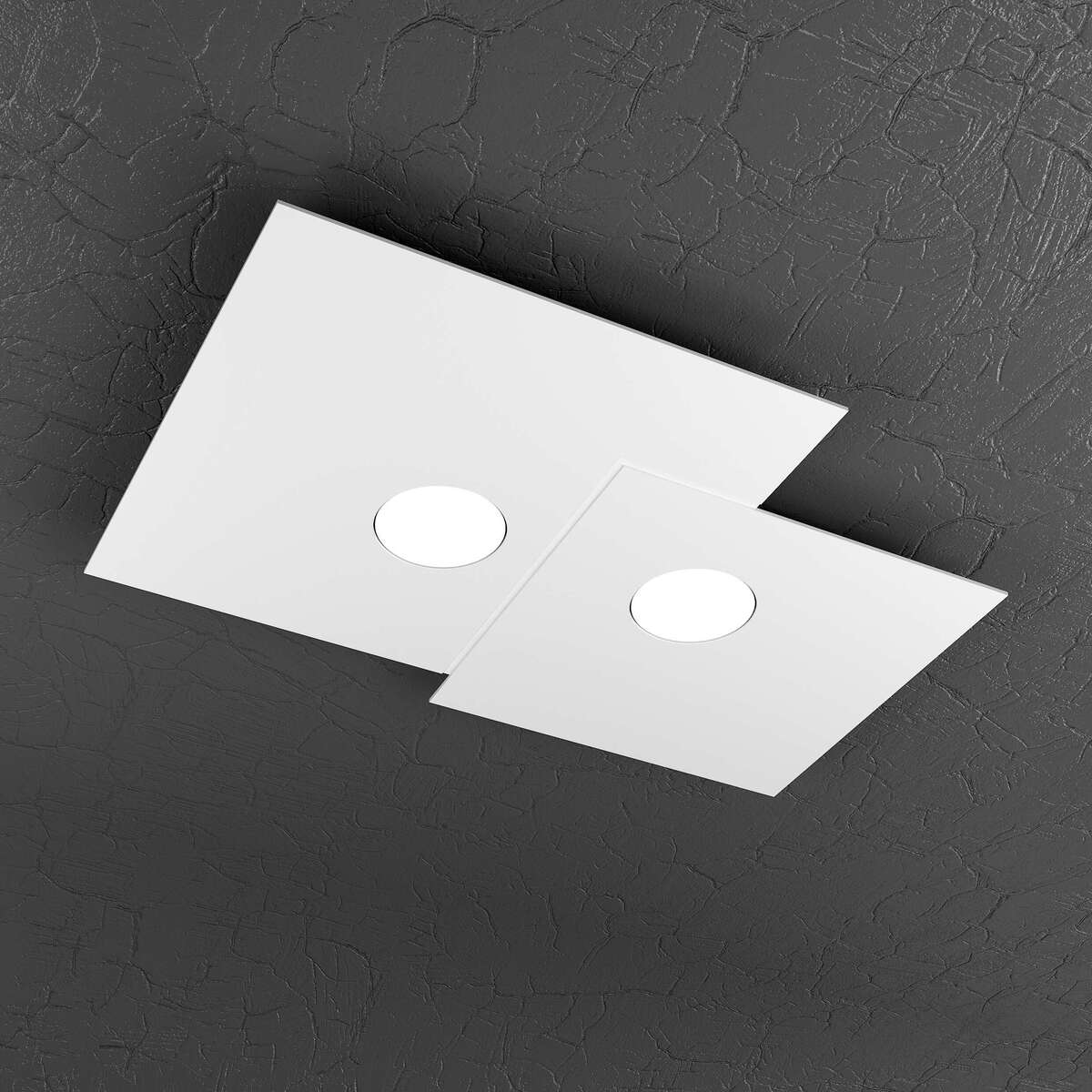 1129/PL2 R-BI PLATE PLAFONIERA 2 LUCI BIANCO