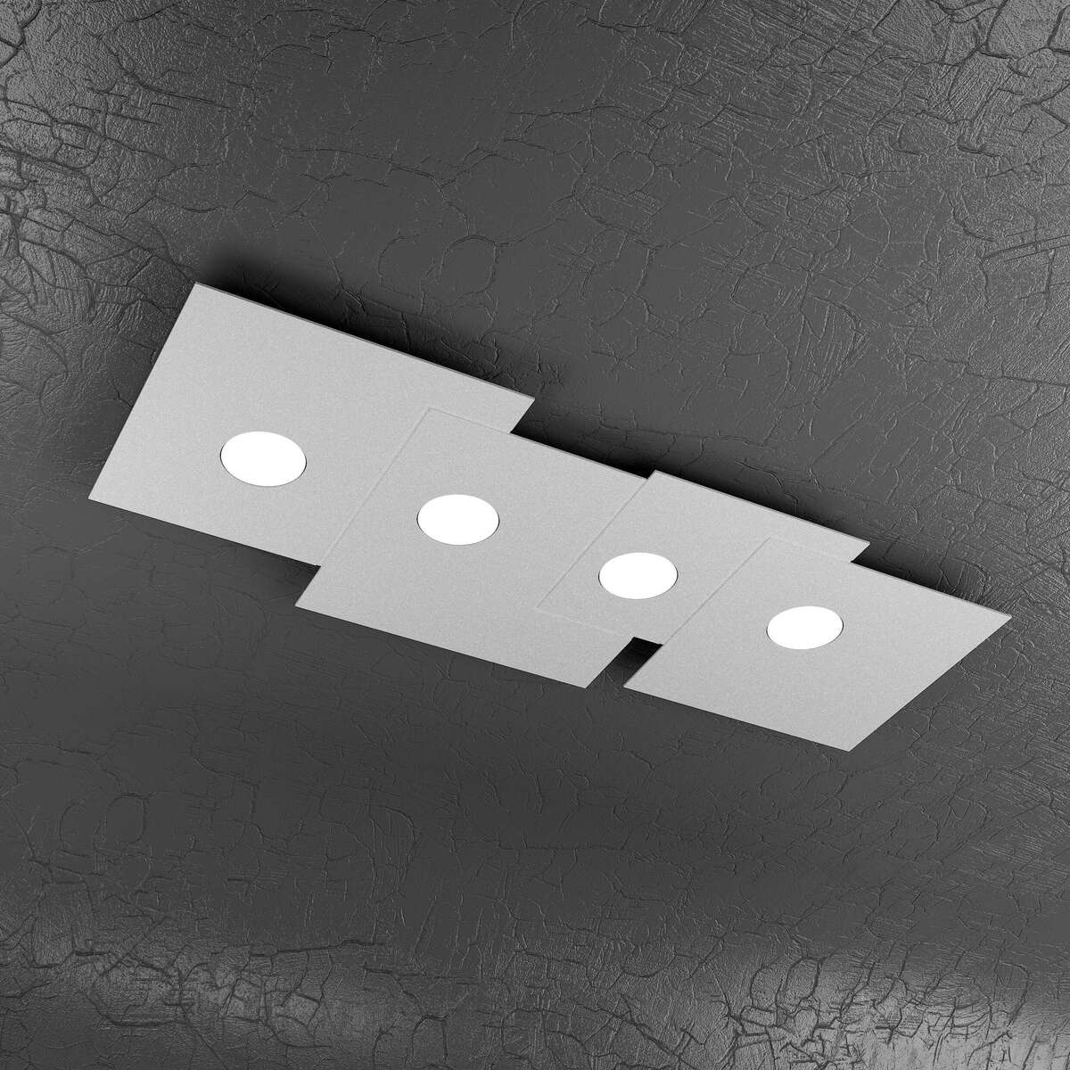 1129/PL4 R-GR PLATE PLAFONIERA 4 LUCI RETTANGOLARE GRIGIO