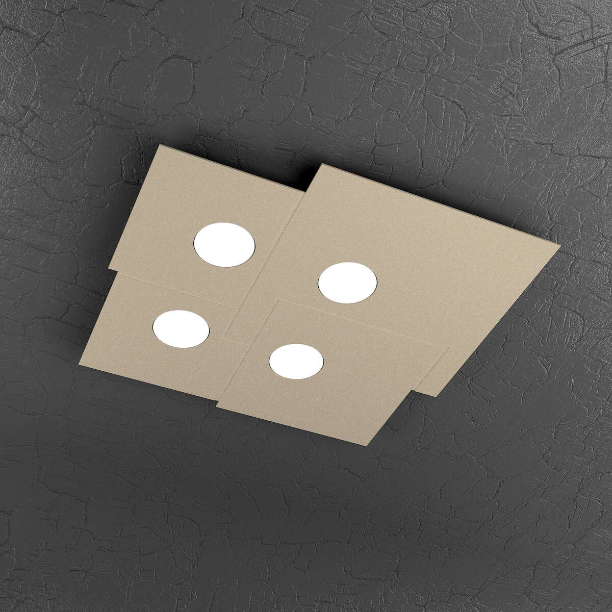 1129/PL4-SA PLATE PLAFONIERA 4 LUCI QUADRA SABBIA