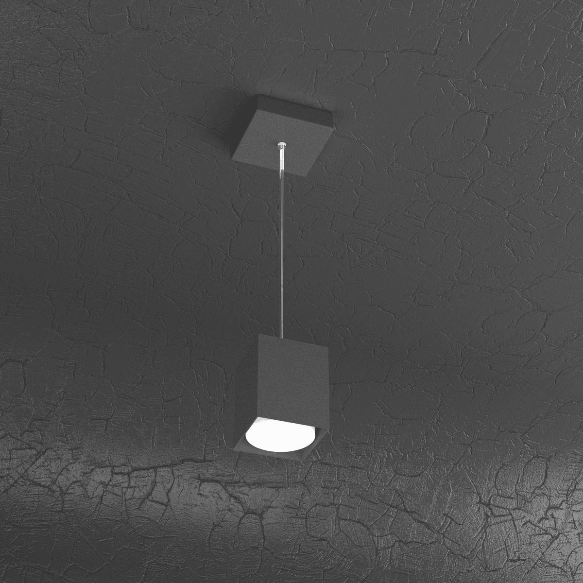 1129/S10-GA PLATE SOSPENSIONE TUBO H.10 1 LUCE GRIGIO ANTRACITE