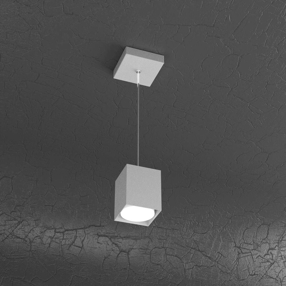 1129/S10-GR PLATE SOSPENSIONE TUBO H.10 1 LUCE GRIGIO