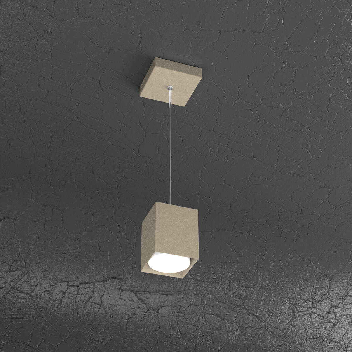 1129/S10-SA PLATE SOSPENSIONE TUBO H.10 1 LUCE SABBIA