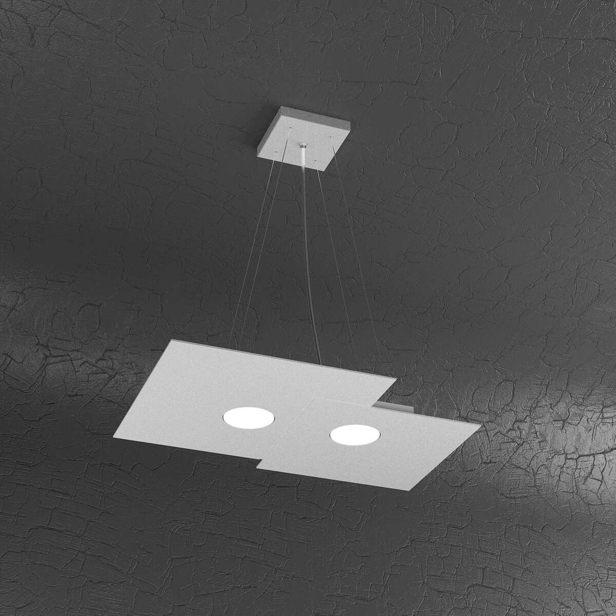 1129/S2 R-GR PLATE SOSPENSIONE 2 LUCI GRIGIO