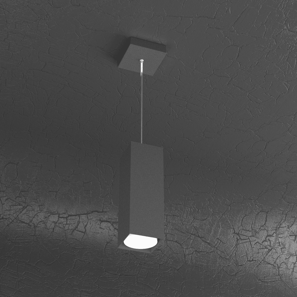 1129/S25-GA PLATE SOSPENSIONE TUBO H.25 1 LUCE GRIGIO ANTRACITE