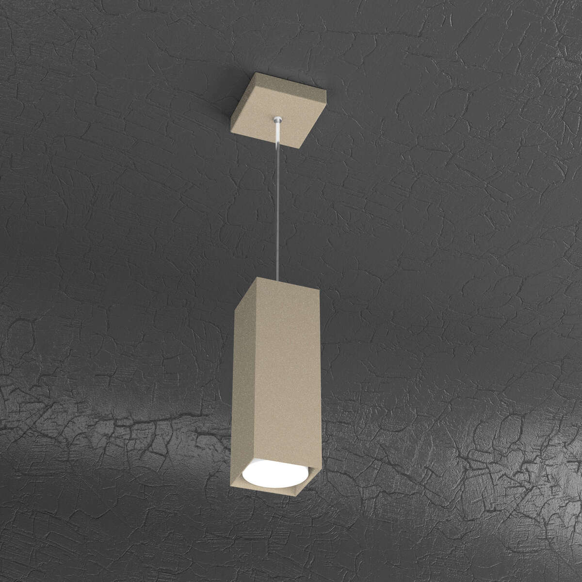 1129/S25-SA PLATE SOSPENSIONE TUBO H.25 1 LUCE SABBIA