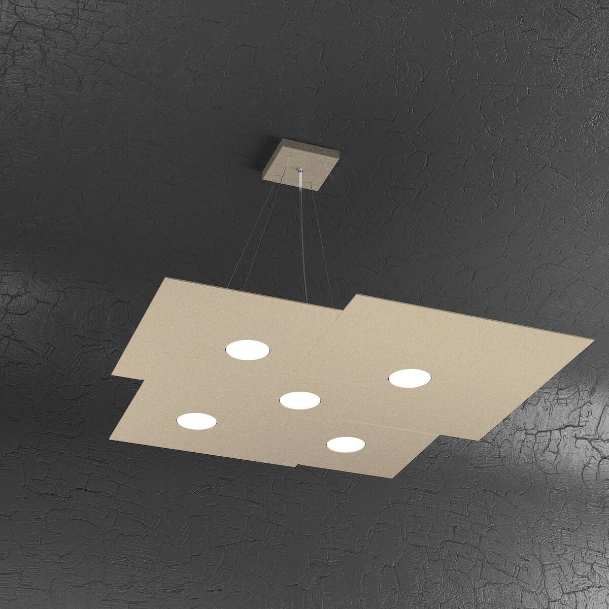 1129/S5-SA PLATE SOSPENSIONE 5 LUCI SABBIA