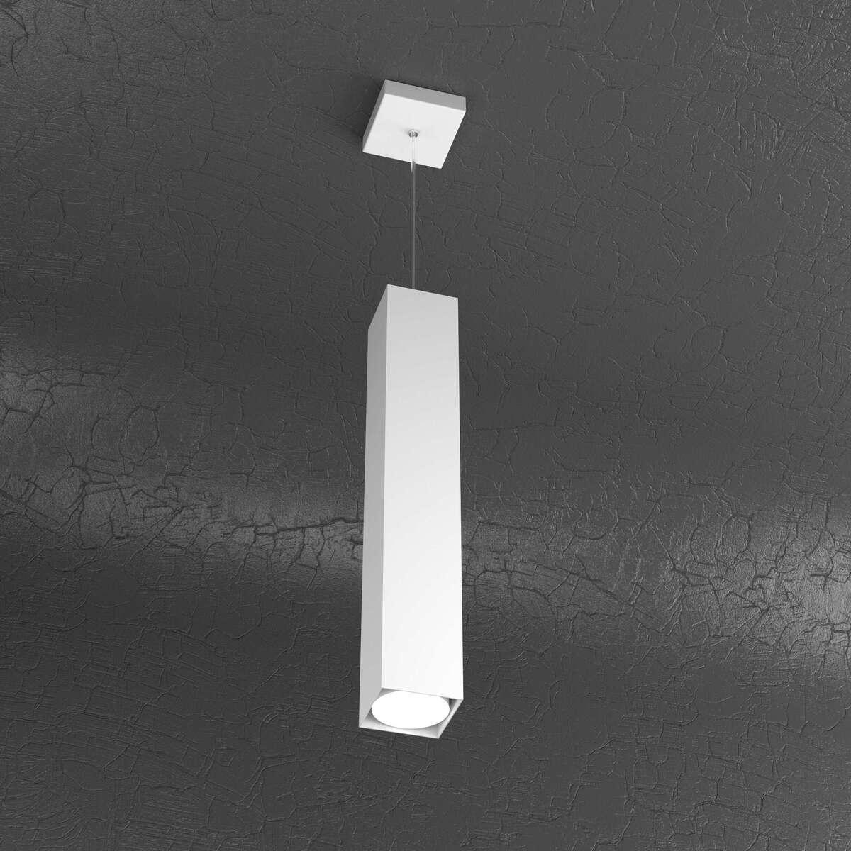 1129/S50-BI PLATE SOSPENSIONE TUBO H.50 1 LUCE BIANCO