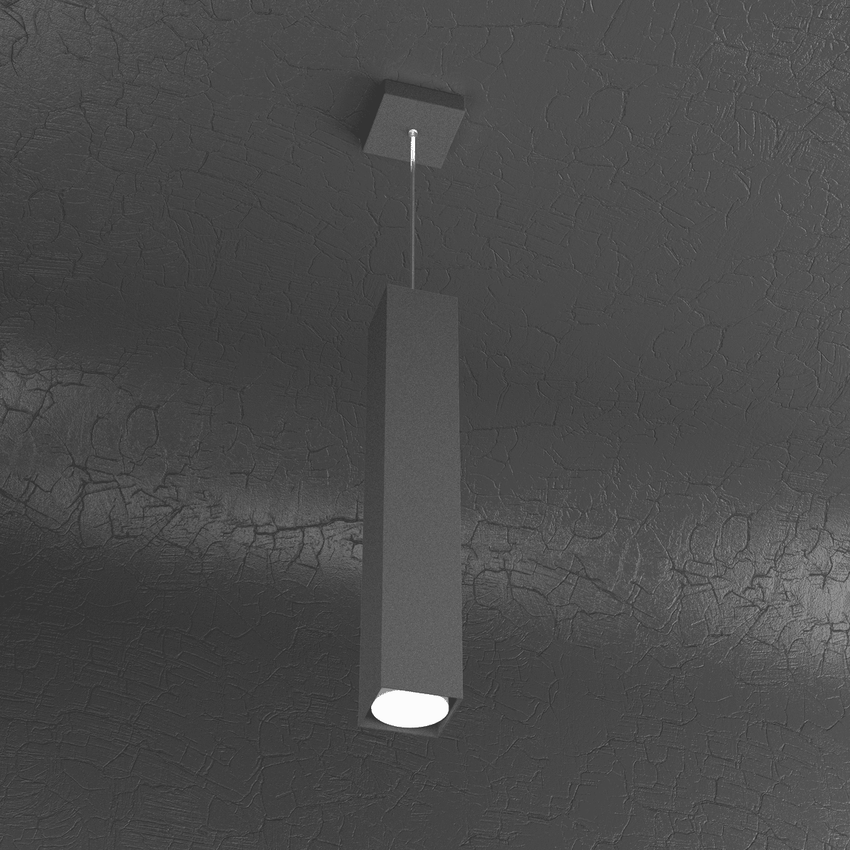 1129/S50-GA PLATE SOSPENSIONE TUBO H.50 1 LUCE GRIGIO ANTRACITE