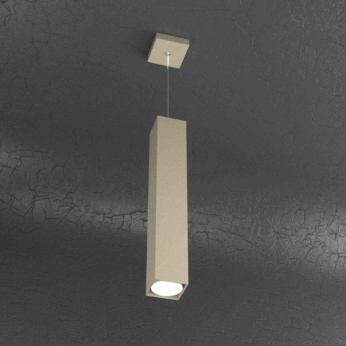 1129/S50-SA PLATE SOSPENSIONE TUBO H.50 1 LUCE SABBIA