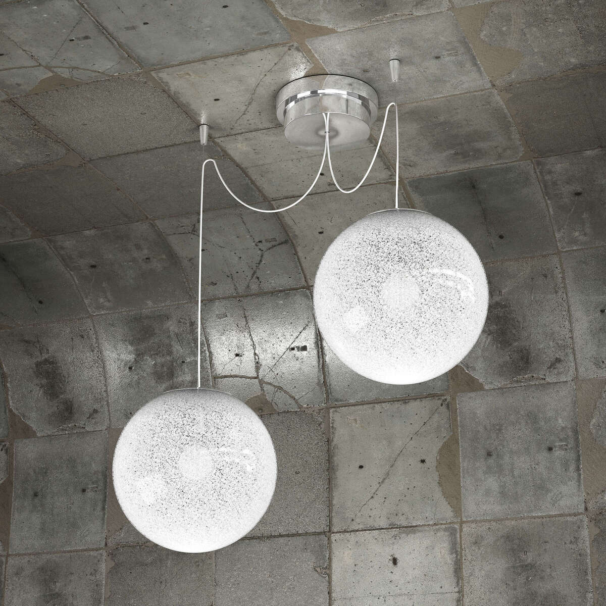 1135/S2-20 GLITTER SOSPENSIONE 2 LUCI D.20 CM.