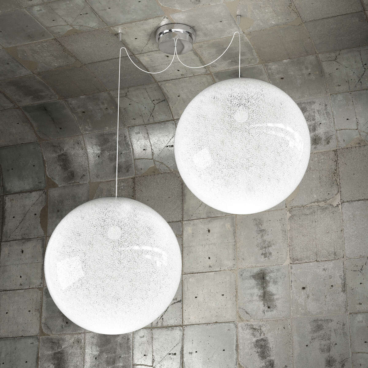 1135/S2-40 GLITTER SOSPENSIONE 2 LUCI D.40 CM.