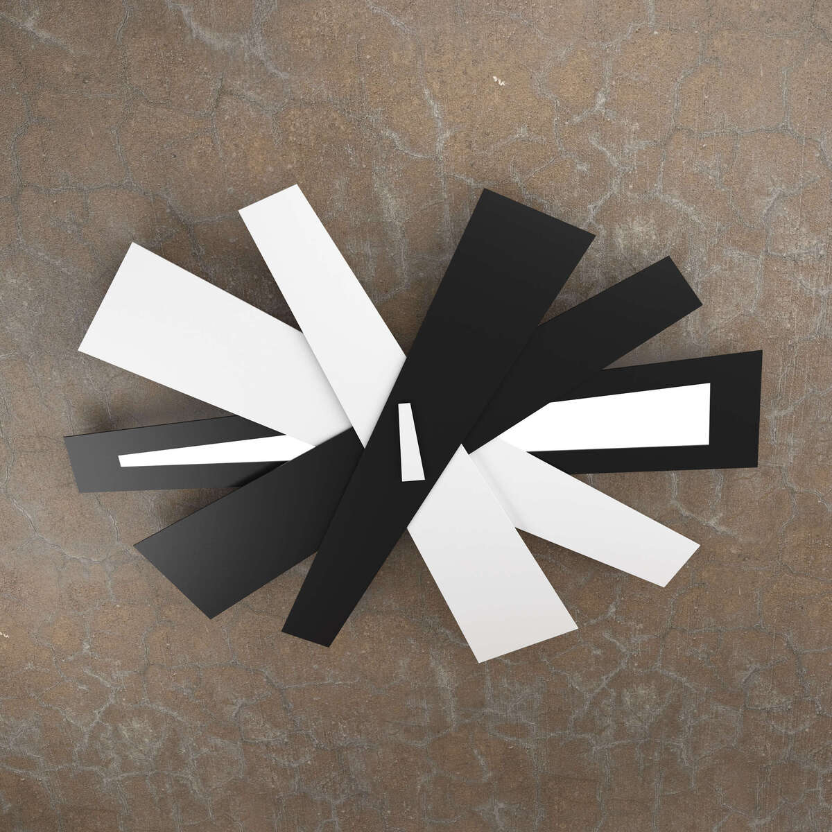 RIBBON PLAFONIERA D.105 CM. 2 LUCI BIANCO/NERO