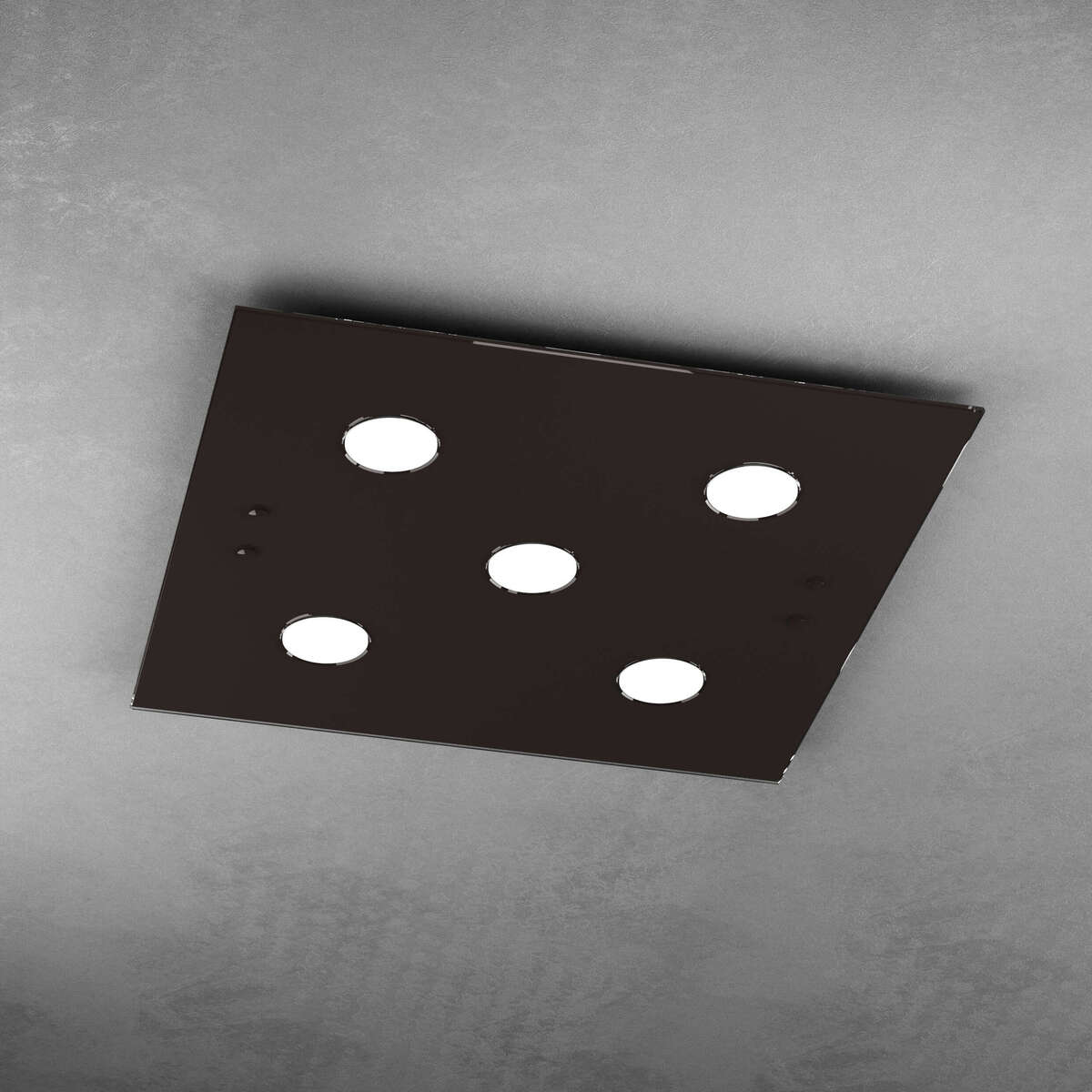 1141/PL5-MA PATH PLAFONIERA 5 LUCI QUADRA MARRONE