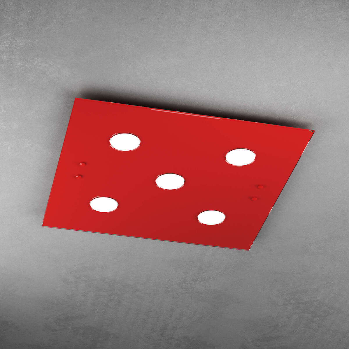 1141/PL5-RO PATH PLAFONIERA 5 LUCI QUADRA ROSSO
