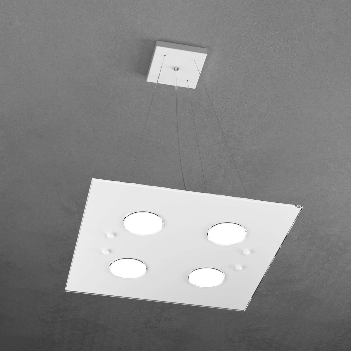 1141/S4-BI PATH SOSPENSIONE 4 LUCI QUADRA BIANCO