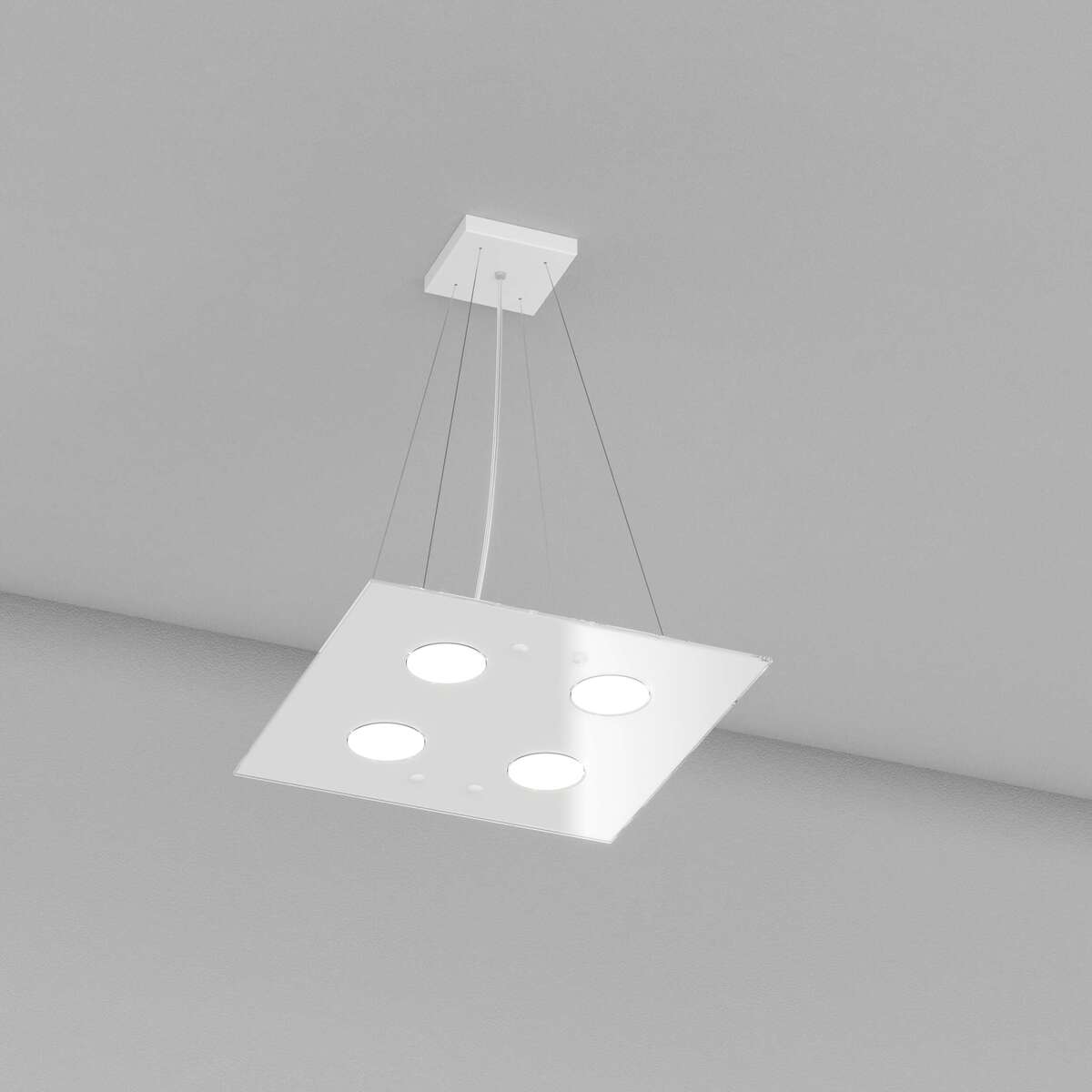 1141/S4-BI PATH SOSPENSIONE 4 LUCI QUADRA BIANCO