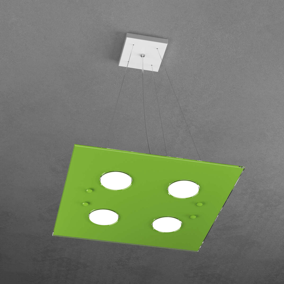 1141/S4-VE PATH SOSPENSIONE 4 LUCI QUADRA VERDE