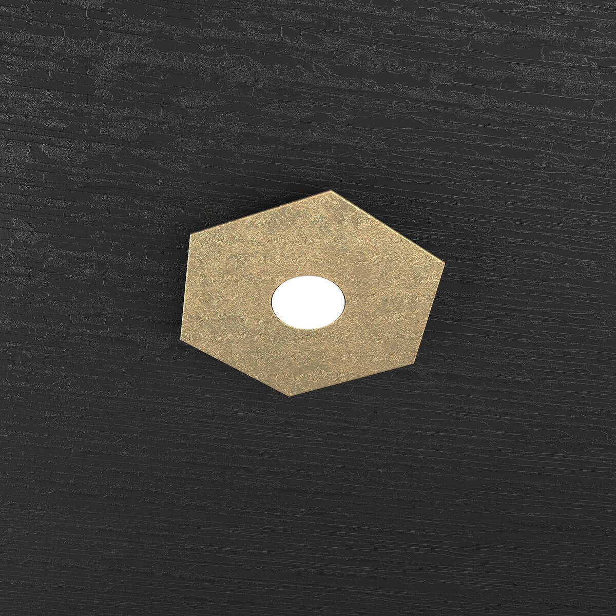 1142/1L-FO HEXAGON APPLIQUE/PLAFONIERA 1 LUCE FOGLIA ORO
