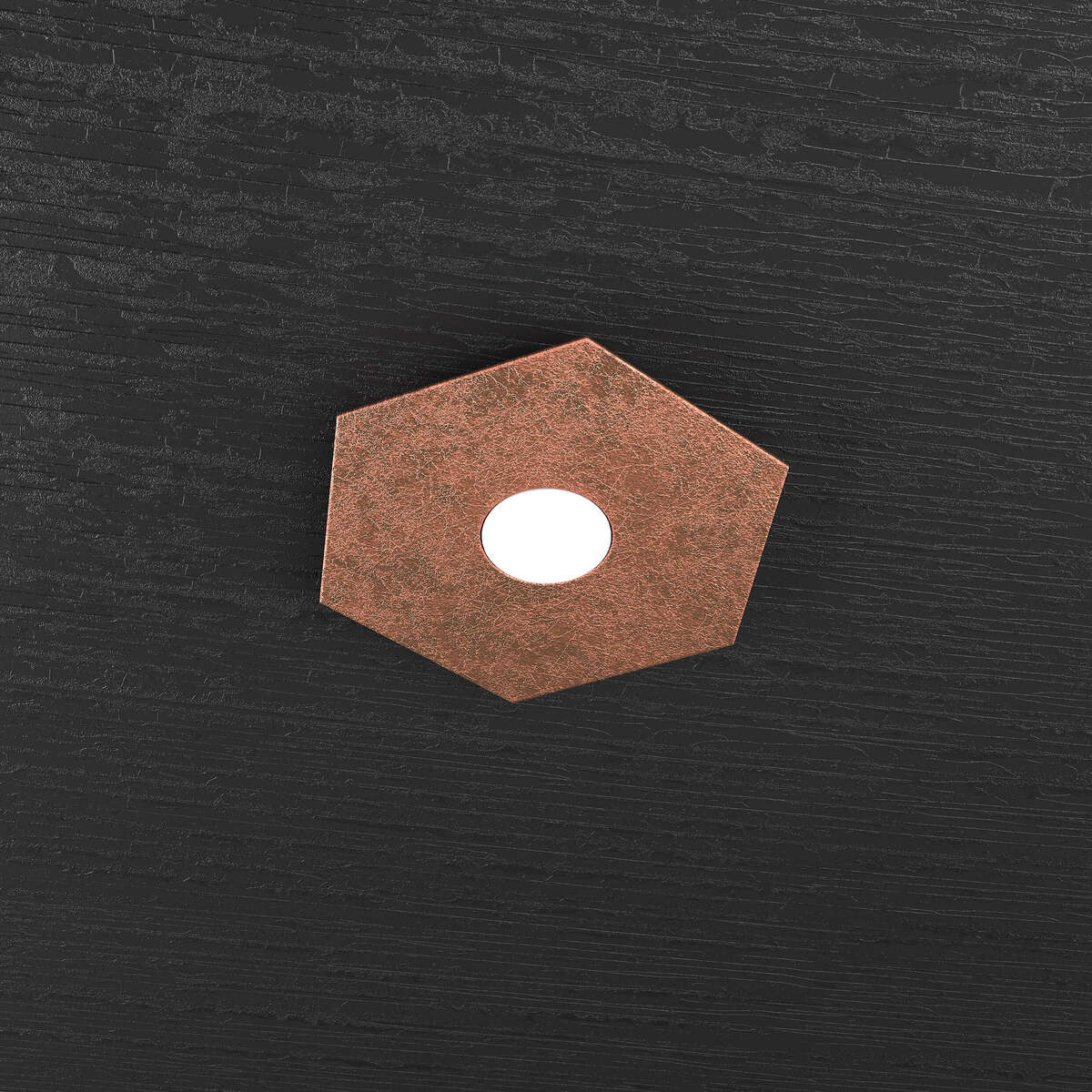 1142/1L-FR HEXAGON APPLIQUE/PLAFONIERA 1 LUCE FOGLIA RAME