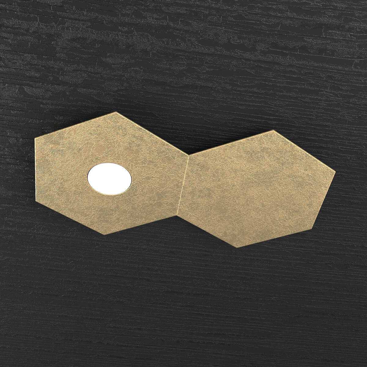 1142/1L1D-FO HEXAGON APPLIQUE/PLAFONIERA 1 LUCE + 1 DECORATIVO FOGLIA ORO