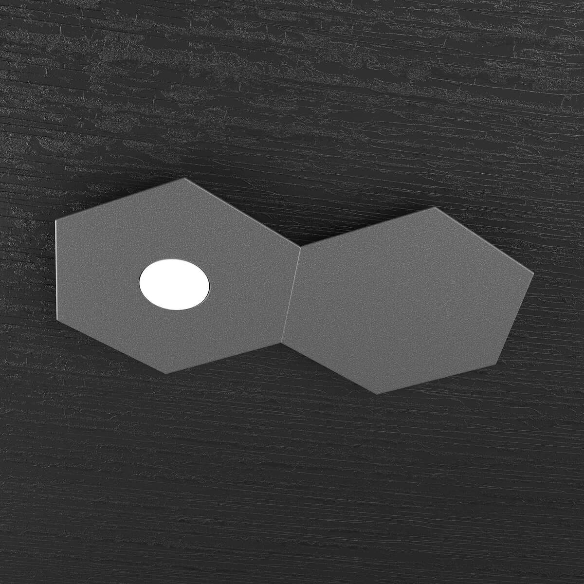 1142/1L1D-GA HEXAGON APPLIQUE/PLAFONIERA 1 LUCE + 1 DECORATIVO GRIGIO ANTRACITE