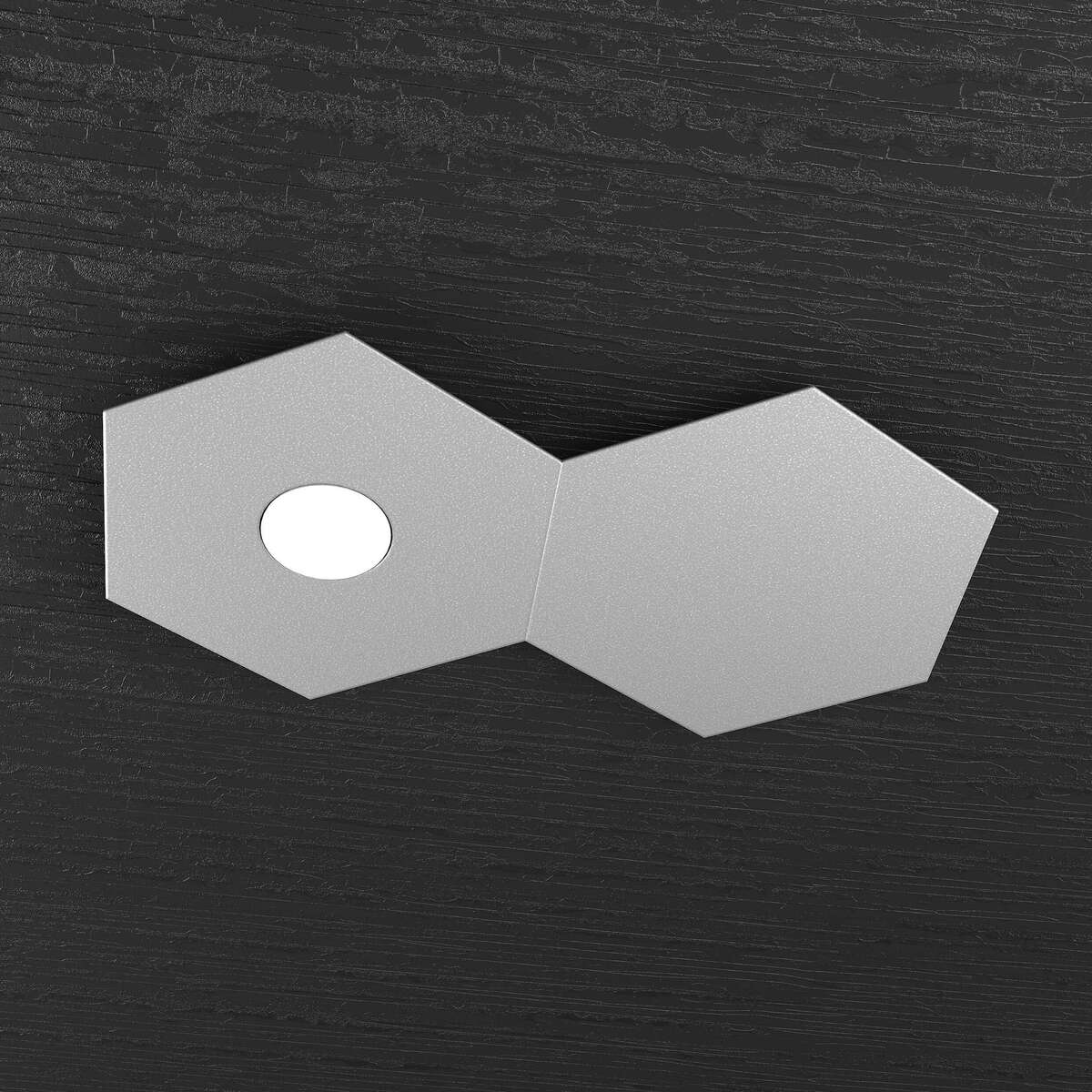 1142/1L1D-GR HEXAGON APPLIQUE/PLAFONIERA 1 LUCE + 1 DECORATIVO GRIGIO