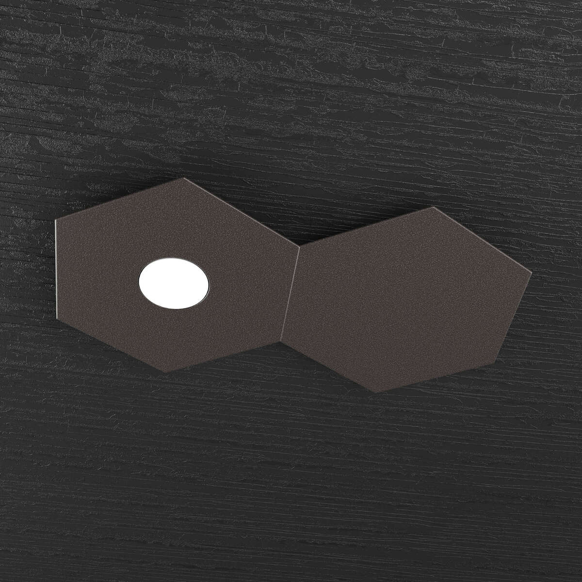 1142/1L1D-MA HEXAGON APPLIQUE/PLAFONIERA 1 LUCE + 1 DECORATIVO MARRONE