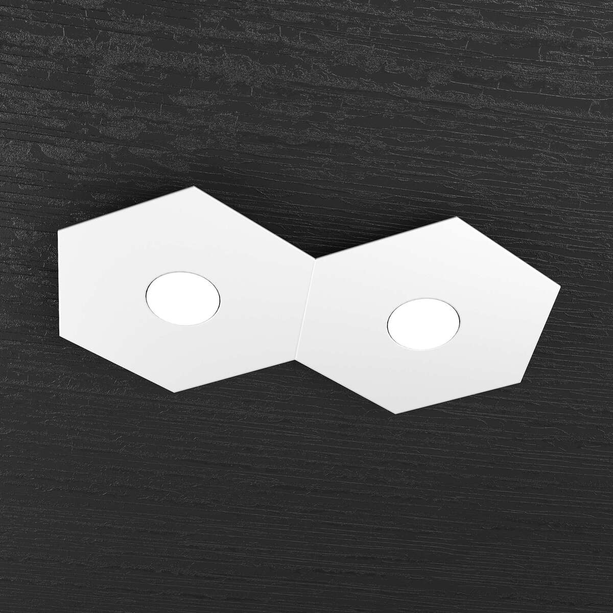 1142/2L-BI HEXAGON APPLIQUE/PLAFONIERA 2 LUCI BIANCO