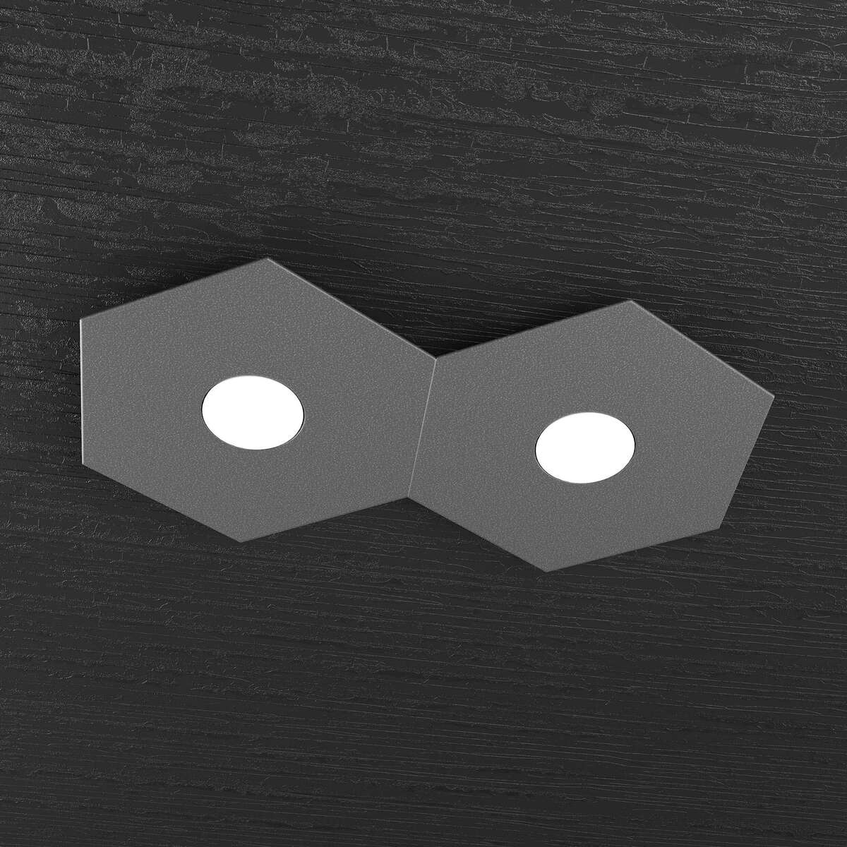 1142/2L-GA HEXAGON APPLIQUE/PLAFONIERA 2 LUCI GRIGIO ANTRACITE