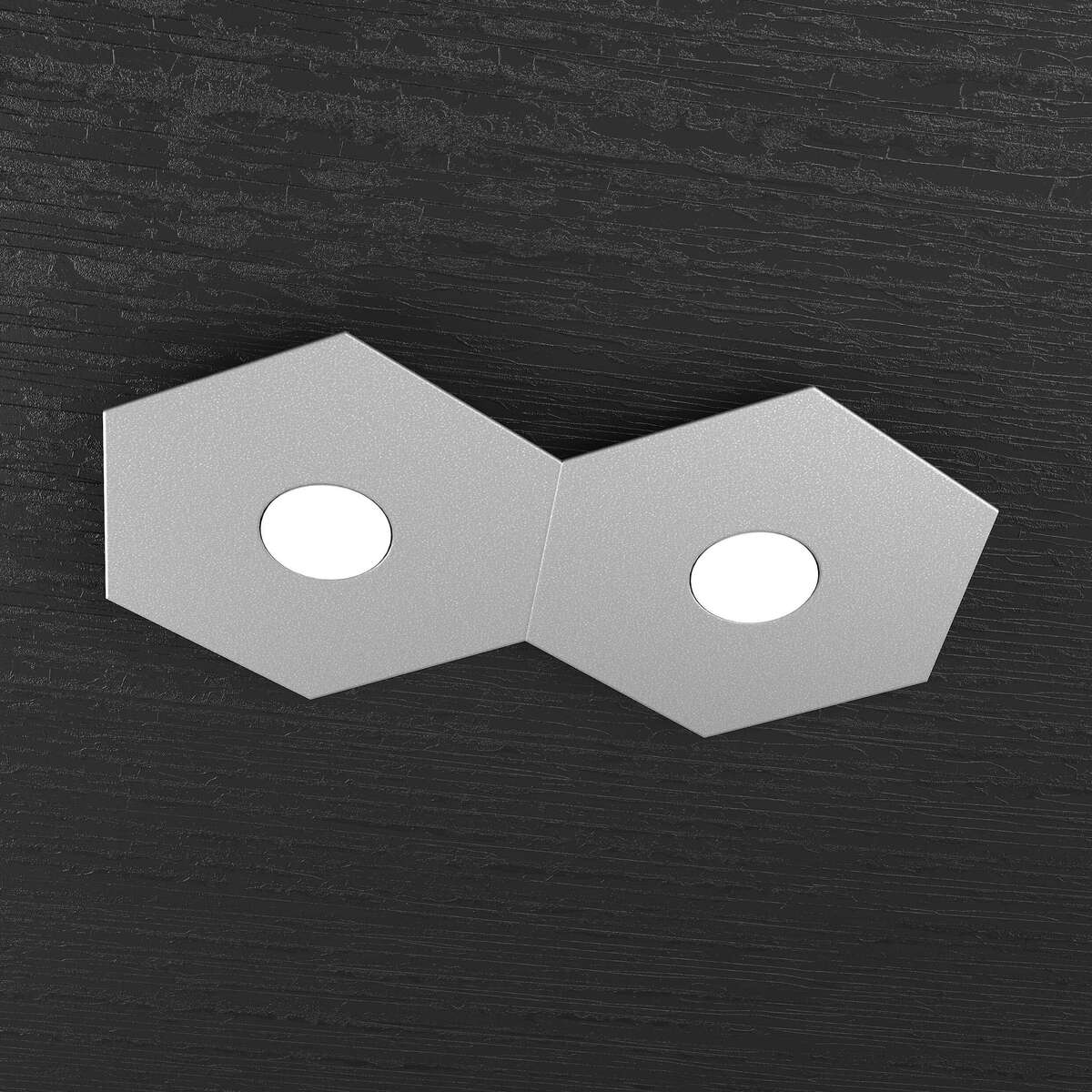 1142/2L-GR HEXAGON APPLIQUE/PLAFONIERA 2 LUCI GRIGIO