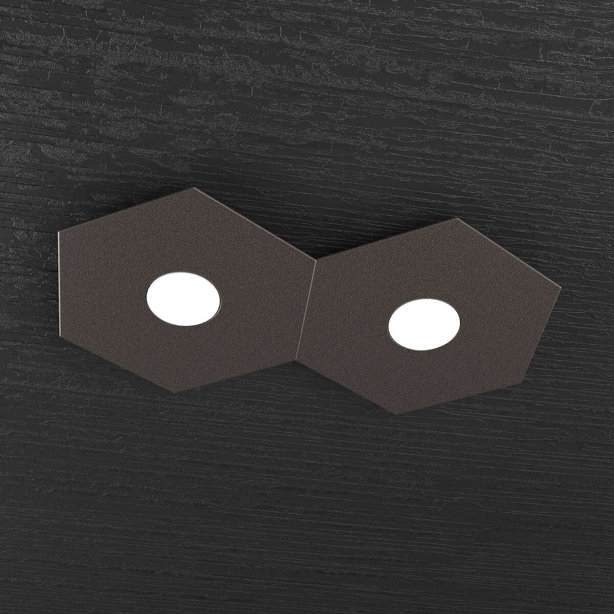 1142/2L-MA HEXAGON APPLIQUE/PLAFONIERA 2 LUCI MARRONE