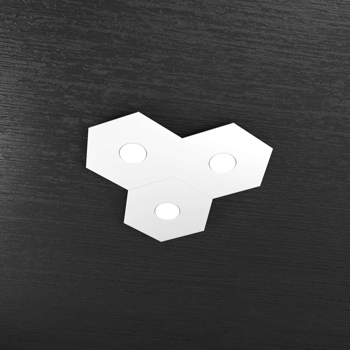1142/3L-BI HEXAGON APPLIQUE/PLAFONIERA 3 LUCI BIANCO