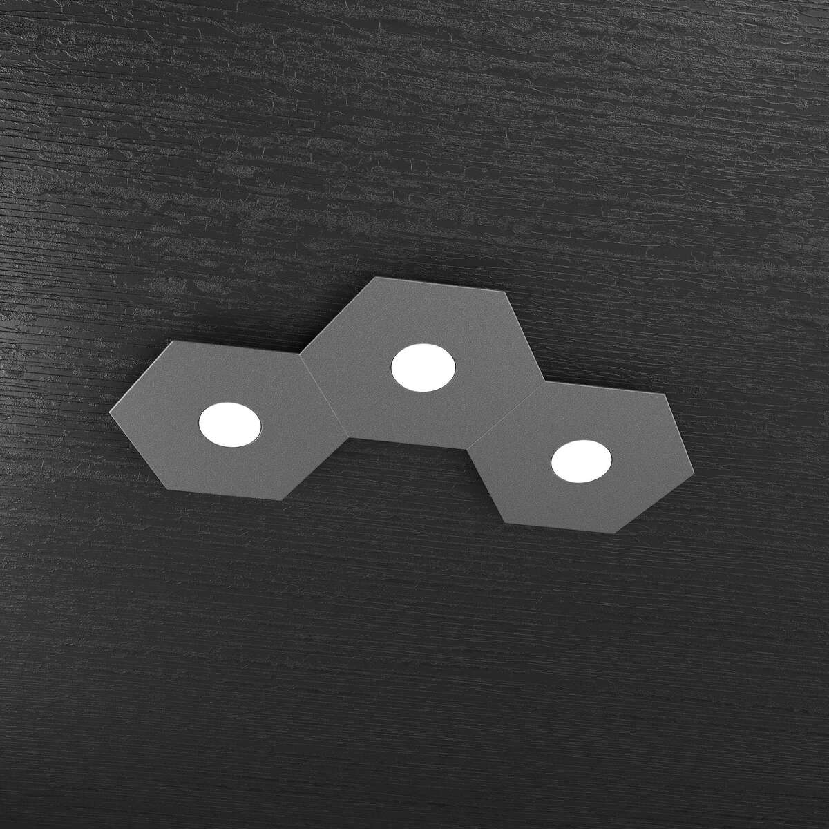 1142/3L-GA HEXAGON APPLIQUE/PLAFONIERA 3 LUCI GRIGIO ANTRACITE