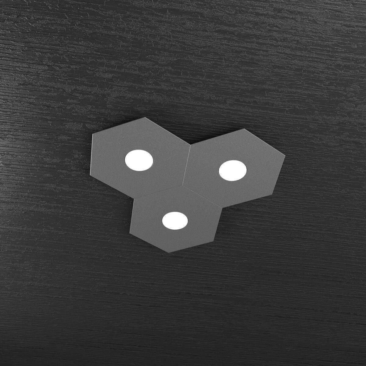 1142/3L-GA HEXAGON APPLIQUE/PLAFONIERA 3 LUCI GRIGIO ANTRACITE