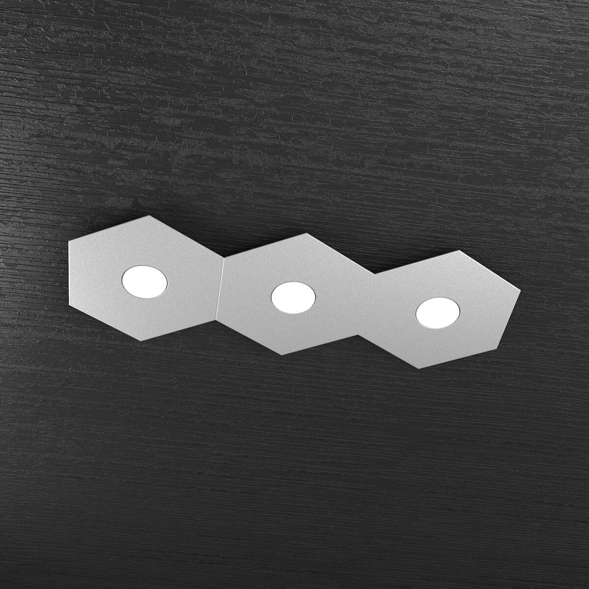 1142/3L-GR HEXAGON APPLIQUE/PLAFONIERA 3 LUCI GRIGIO
