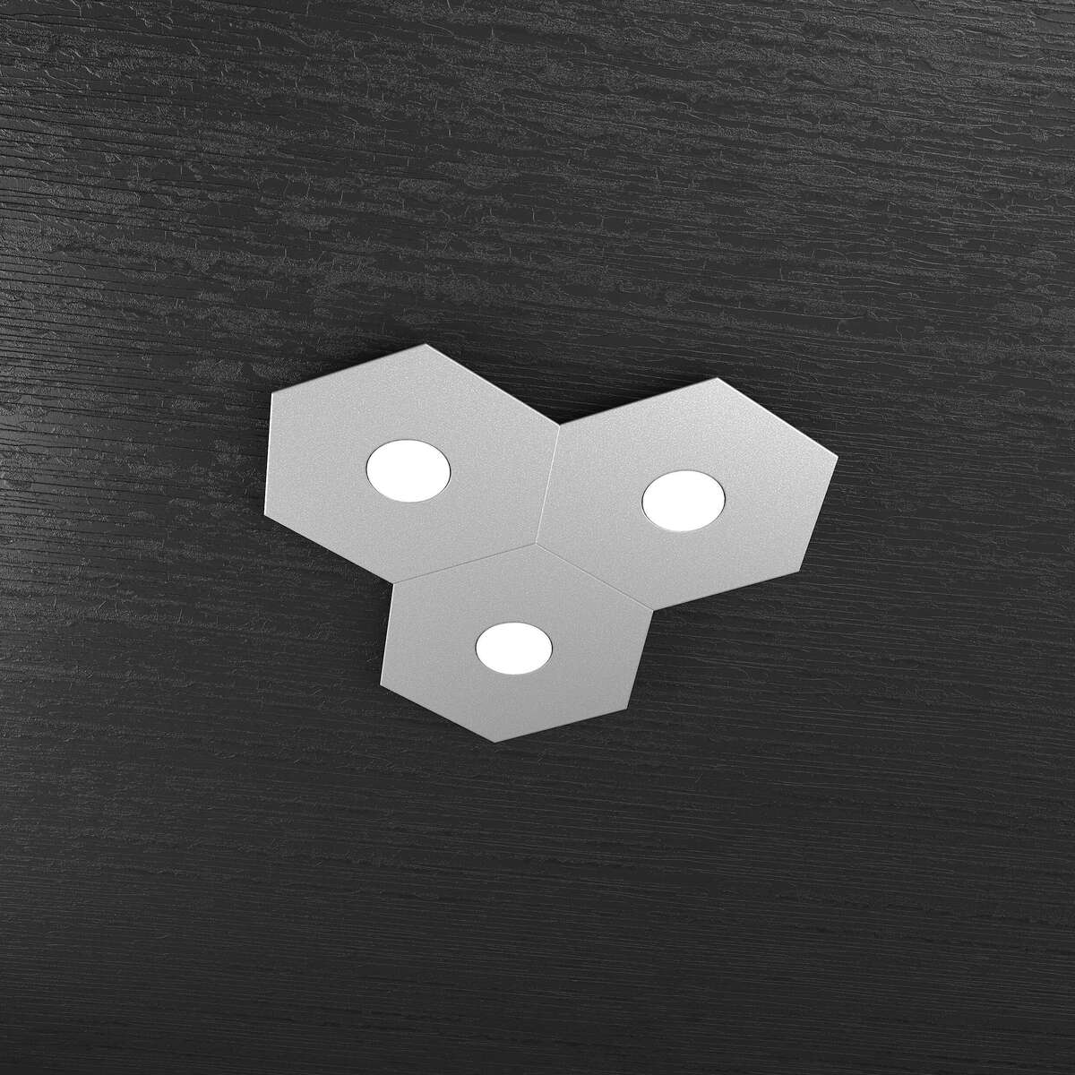 1142/3L-GR HEXAGON APPLIQUE/PLAFONIERA 3 LUCI GRIGIO