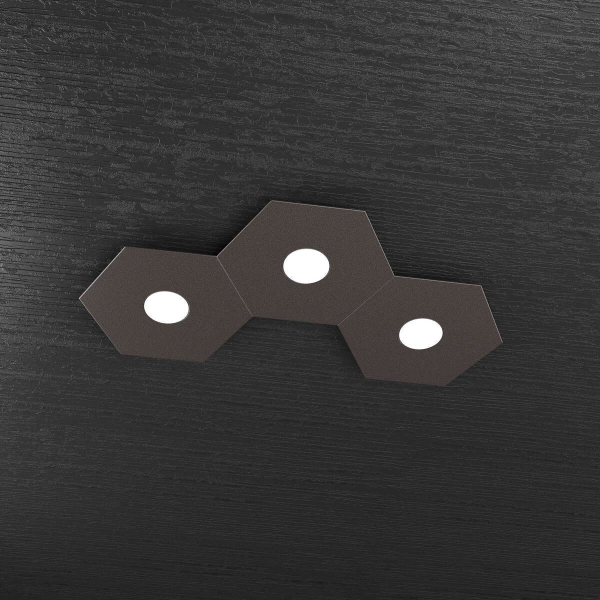 1142/3L-MA HEXAGON APPLIQUE/PLAFONIERA 3 LUCI MARRONE