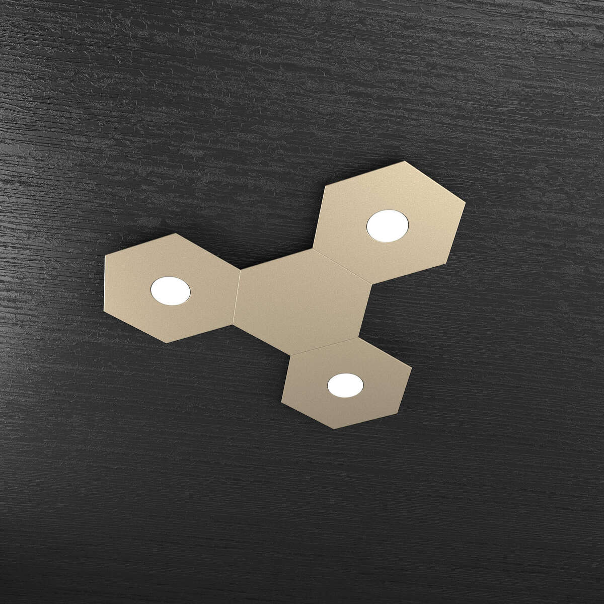 1142/3L1D-SA HEXAGON APPLIQUE/PLAFONIERA 3 LUCI + 1 DECORATIVO SABBIA