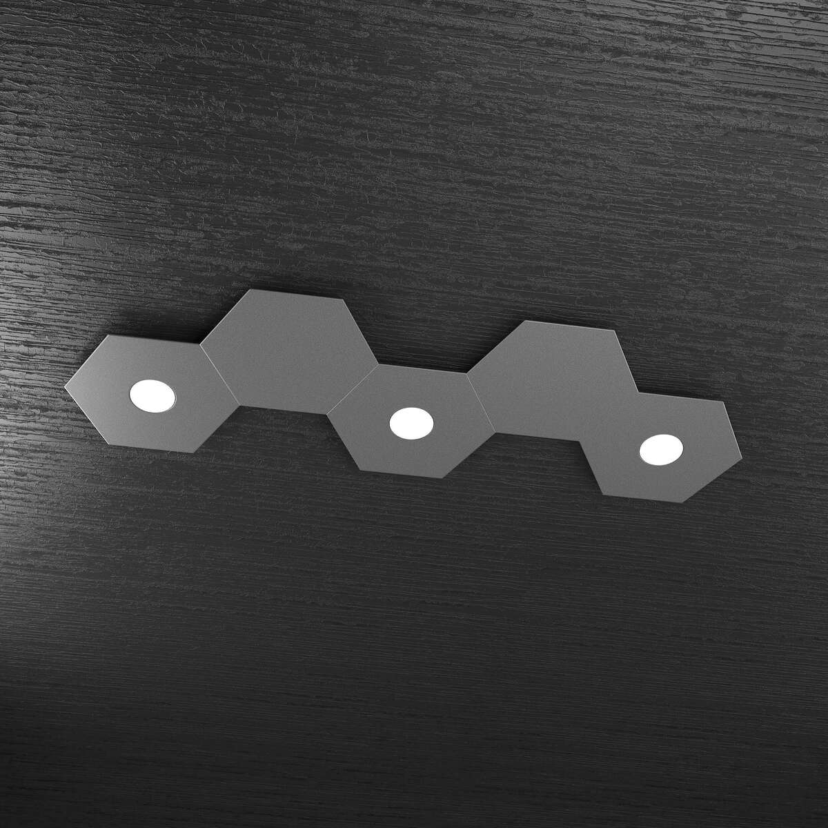 1142/3L2D-GA HEXAGON APPLIQUE/PLAFONIERA 3 LUCI + 2 DECORATIVO GRIGIO ANTRACITE