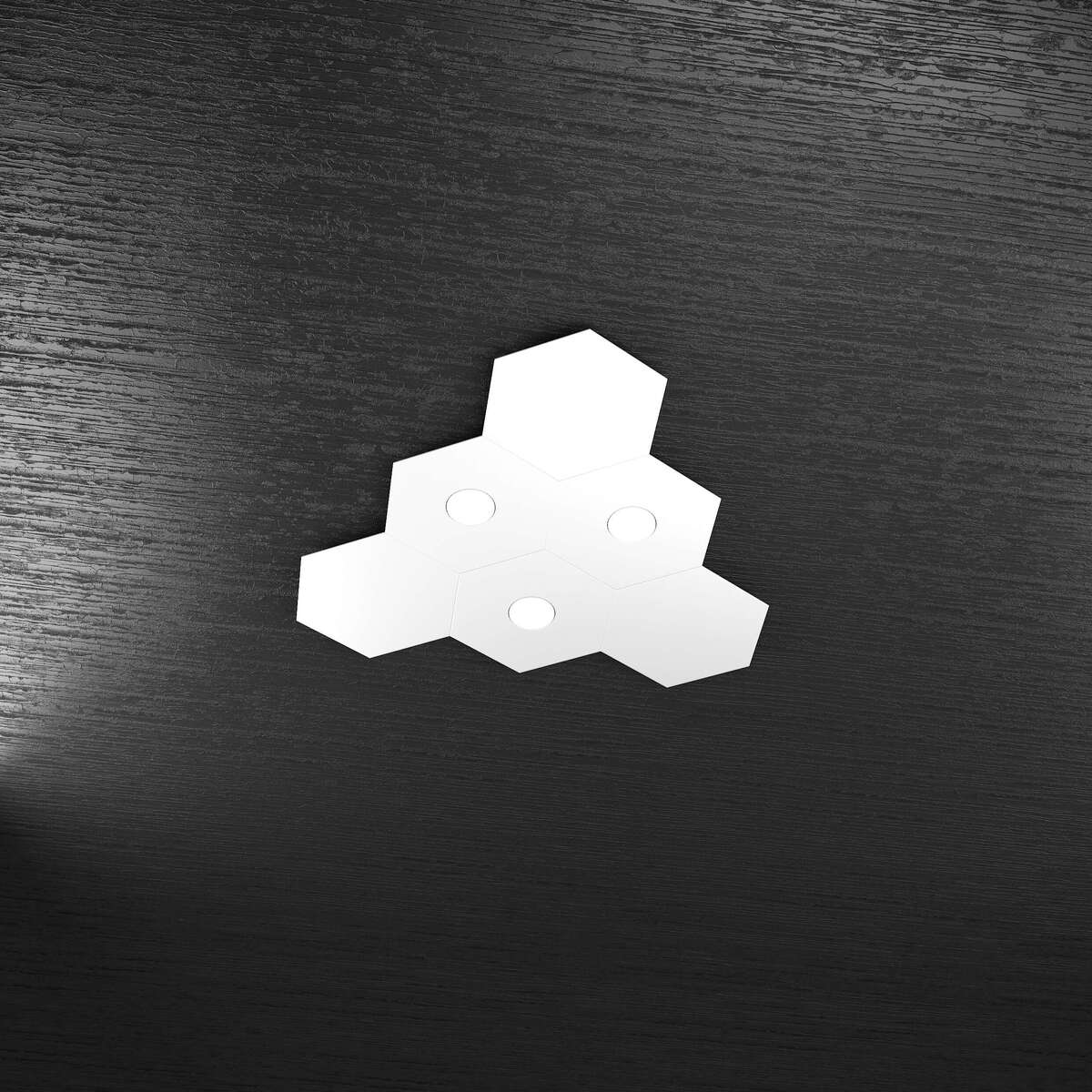 1142/3L3D-BI HEXAGON APPLIQUE/PLAFONIERA 3 LUCI + 3 DECORATIVO BIANCO
